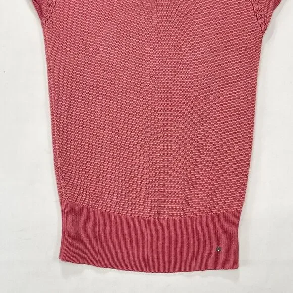 GUESS Los Angeles Womens Small Top Open Knit Coral Sweater - Picture 7 of 14